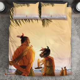 Maori People With Beach Bedding Set