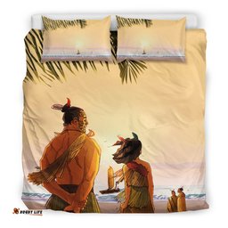 Maori People With Beach Bedding Set