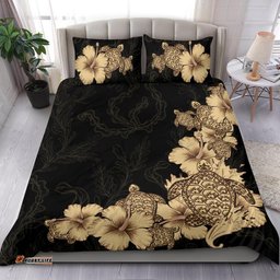 Hibiscus Plumeria Golden Turtle Bedding Set 05