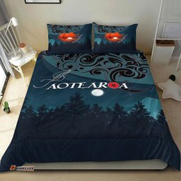 New Zealand Paua Silver Fern Poppy Bedding Set