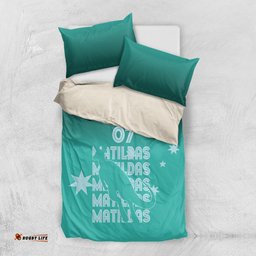Australia Soccer Matildas Custom Bedding Set Turquoise Basic Gradient