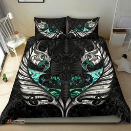 New Zealand Bedding Set Manaia Paua Fern Wing White