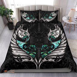 New Zealand Bedding Set Manaia Paua Fern Wing White