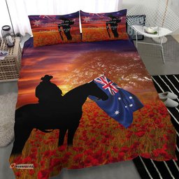 Australia Lest We Forget Light Horse Silhouette Bedding Set
