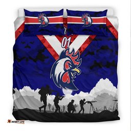 Custom Personalised Sydney Roosters ANZAC 2022 Bedding Set Simple Style Blue