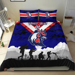 Custom Personalised Sydney Roosters ANZAC 2022 Bedding Set Simple Style Blue