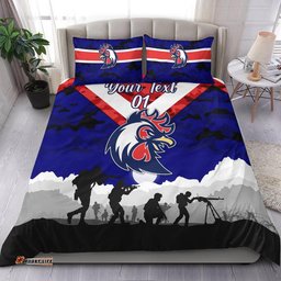 Custom Personalised Sydney Roosters ANZAC 2022 Bedding Set Simple Style Blue