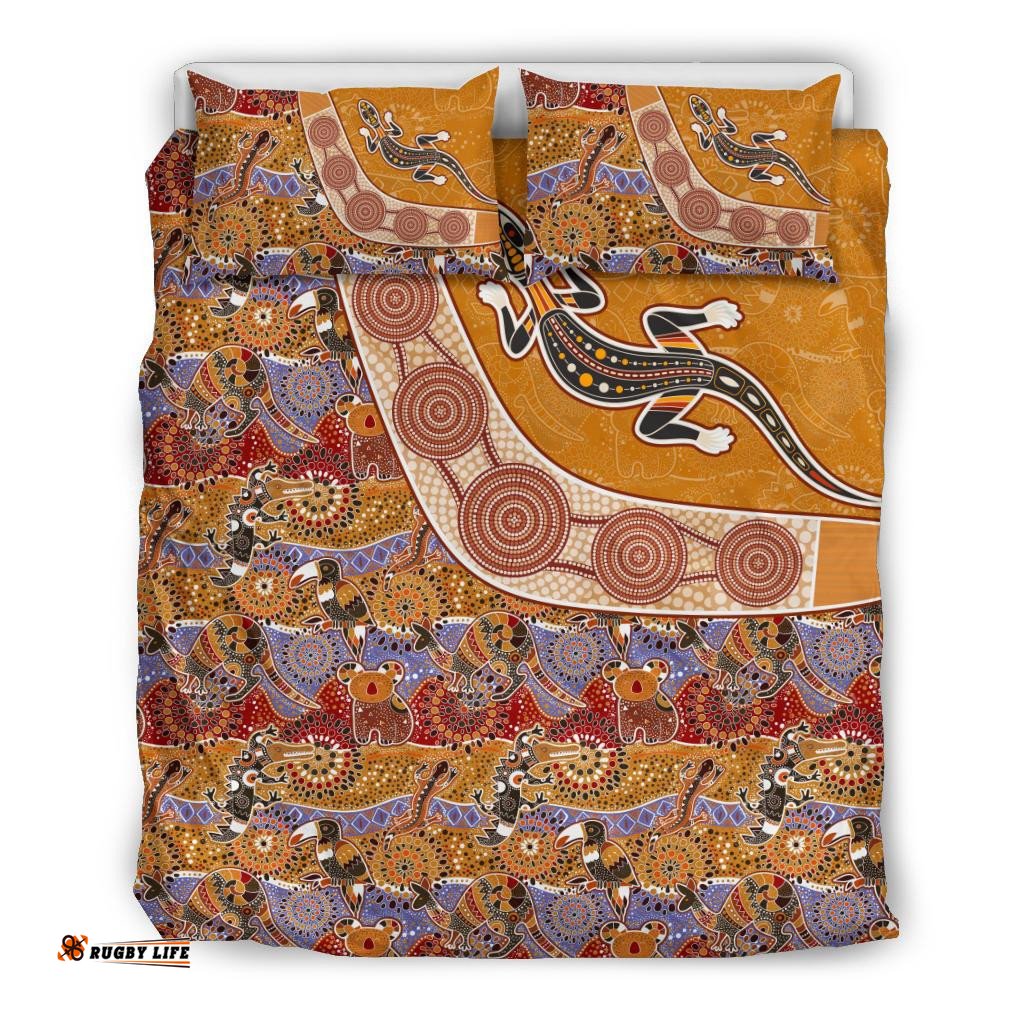 Aboriginal Bedding Sets, Lizard Patterns Boomerang Crocodile Kangaroo