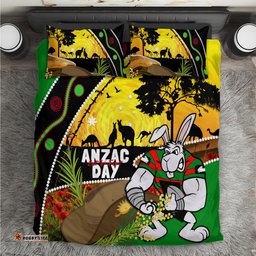 Rabbitohs ANZAC Day Bedding Set Souths Mascot Rosemary Starring Night Style
