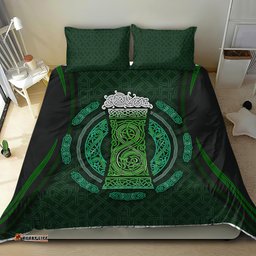 Beer Cup Pattern And Celtic Circle Green Bedding Set TS04