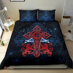 Scotland Celtic Bedding Set Lion Rampant With Celtic Tree and Cross