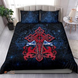 Scotland Celtic Bedding Set Lion Rampant With Celtic Tree and Cross