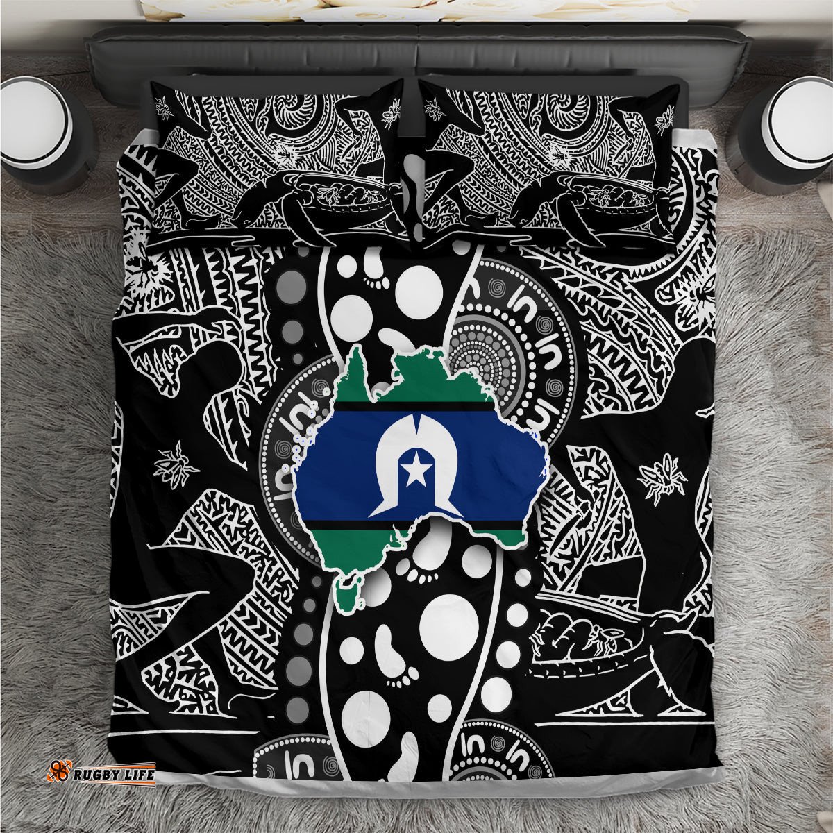 Torest Trait Islands Map Mix Aboriginal Pattern Bedding Set TS04