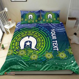 Custom Text Torres Strait Islanders Bedding Set Aboriginal Turtle