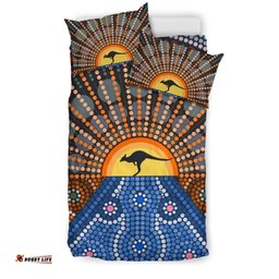 Aboriginal Bedding Sets, Kangaroo Sun Dot Painting