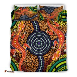 1st Australia Bedding Set Aboriginal Two Lizards Dot Painting Circle