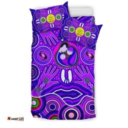 Bedding Set Aboriginal Family With Dot Painting art 03