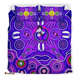 Bedding Set Aboriginal Family With Dot Painting art 03