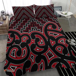 New Zealand Bedding Set Maori Graphic Tee patterns Red