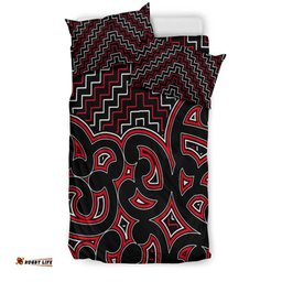 New Zealand Bedding Set Maori Graphic Tee patterns Red