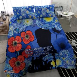 Remember Them ANZAC day Bedding Set Soldier In Starry Night Oil Paint Style
