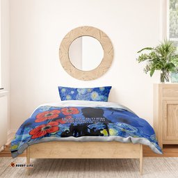 Remember Them ANZAC day Bedding Set Soldier In Starry Night Oil Paint Style