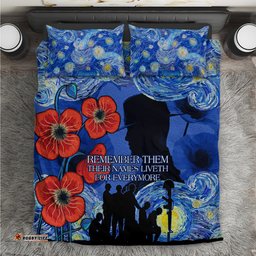Remember Them ANZAC day Bedding Set Soldier In Starry Night Oil Paint Style