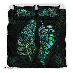 New Zealand Silver Fern Couple Bedding Set Paua Shell
