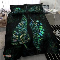 New Zealand Silver Fern Couple Bedding Set Paua Shell