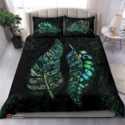 New Zealand Silver Fern Couple Bedding Set Paua Shell