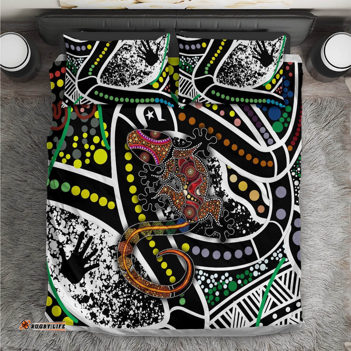 Aboriginal Lizzard Pattern Dot Art Bedding Set TS04