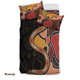 Bedding Set Aboriginal Snake With Dot Painting