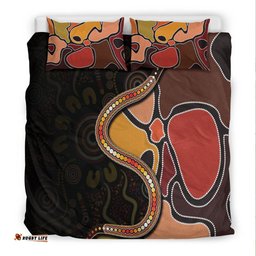 Bedding Set Aboriginal Snake With Dot Painting