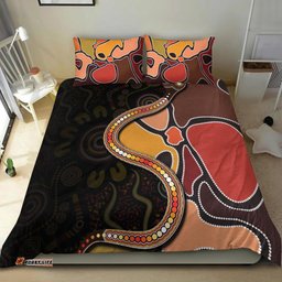 Bedding Set Aboriginal Snake With Dot Painting