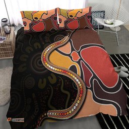 Bedding Set Aboriginal Snake With Dot Painting
