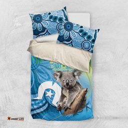 Vivid Minimal Koala NAIDOC 2024 Bedding Set Aboriginal Art Style