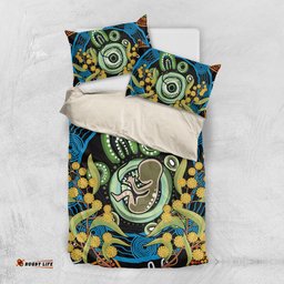 Baby in the Womb Bedding Set Aboriginal Art Style