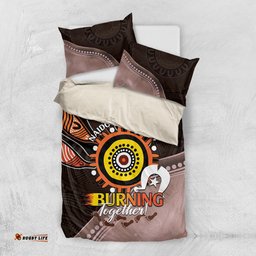 Fire Burning Together NAIDOC 2024 Bedding Set Indigenous Art