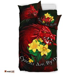 Wales Bedding Set, Cymru Am Byth Welsh Dragon Daffodil