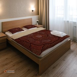 Australia Aboriginal Bedding Set Indigenous Symbol Dot Painting Art Ver 12