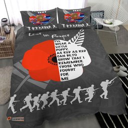Custom New Zealand ANZAC Red Poopy Bedding Set