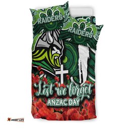 Raiders Bedding Set ANZAC Day Poppy Flowers With Aboriginal