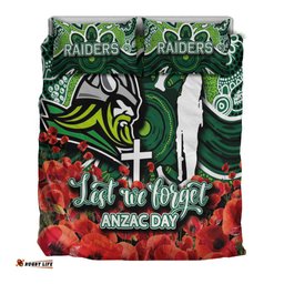 Raiders Bedding Set ANZAC Day Poppy Flowers With Aboriginal