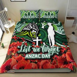 Raiders Bedding Set ANZAC Day Poppy Flowers With Aboriginal