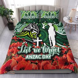 Raiders Bedding Set ANZAC Day Poppy Flowers With Aboriginal