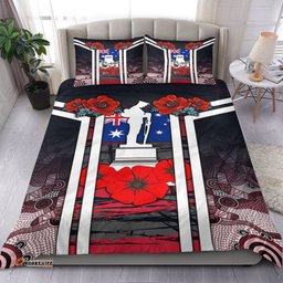 Australia ANZAC Day Poppy Aboriginal Pattern Bedding Set