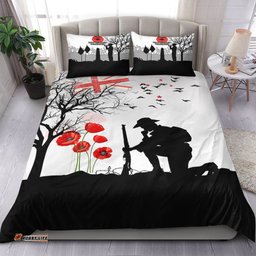 New Zealand ANZAC Lest We Forget Remebrance Day White Bedding Set