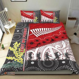 Custom Australia Indigenous and New Zealand Maori ANZAC Red Bedding Set