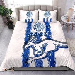 Melbourne Kangaroos Bedding Set Indigenous North Roos White