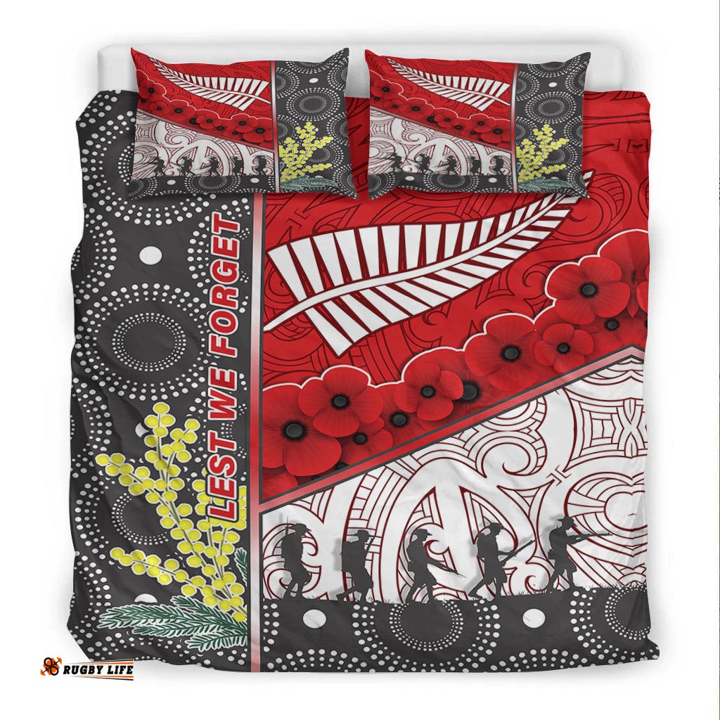 Australia Indigenous and New Zealand Maori ANZAC Red Bedding Set